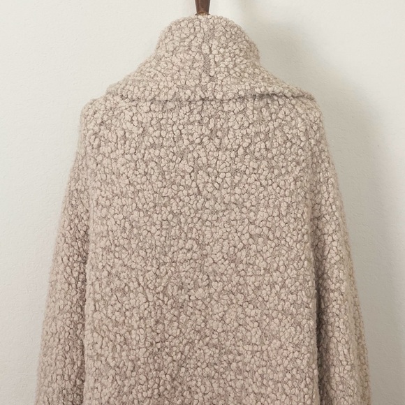 Barefoot Dreams Boucle Tan Shawl Cardi Cardigan Sweater Shacket - Picture 9 of 15